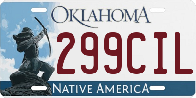 OK license plate 299CIL