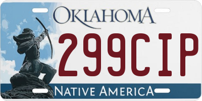OK license plate 299CIP