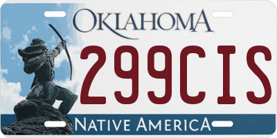 OK license plate 299CIS