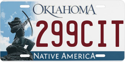 OK license plate 299CIT