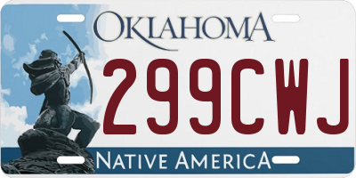 OK license plate 299CWJ