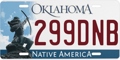 OK license plate 299DNB