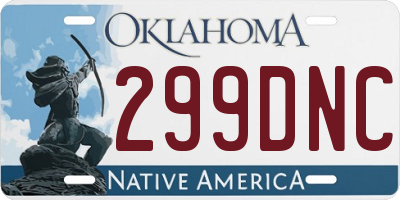 OK license plate 299DNC