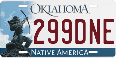 OK license plate 299DNE