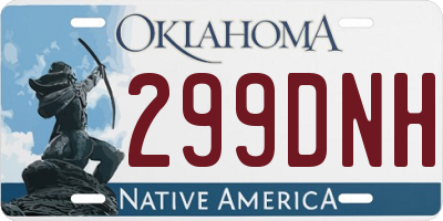 OK license plate 299DNH