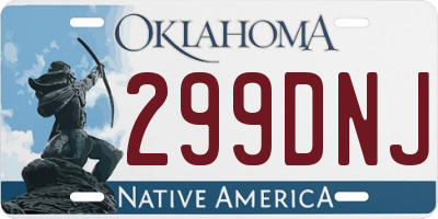 OK license plate 299DNJ