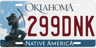 OK license plate 299DNK