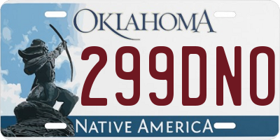 OK license plate 299DNO