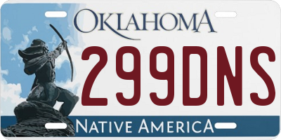 OK license plate 299DNS