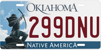 OK license plate 299DNU
