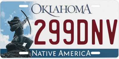 OK license plate 299DNV
