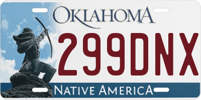 OK license plate 299DNX