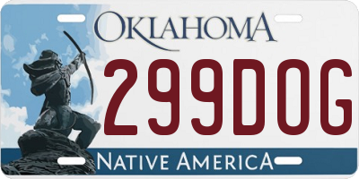 OK license plate 299DOG