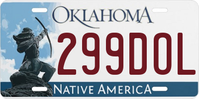 OK license plate 299DOL