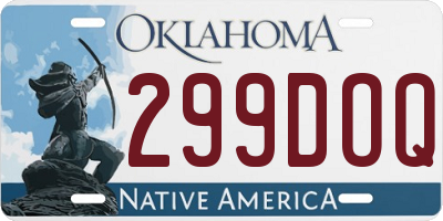OK license plate 299DOQ