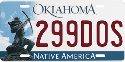 OK license plate 299DOS
