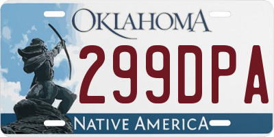 OK license plate 299DPA