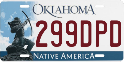 OK license plate 299DPD