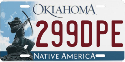 OK license plate 299DPE