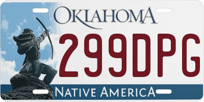 OK license plate 299DPG