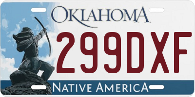 OK license plate 299DXF
