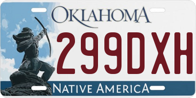 OK license plate 299DXH