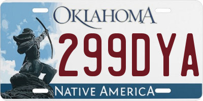 OK license plate 299DYA