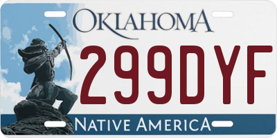 OK license plate 299DYF