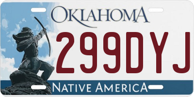 OK license plate 299DYJ