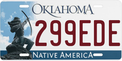 OK license plate 299EDE