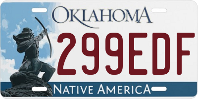 OK license plate 299EDF
