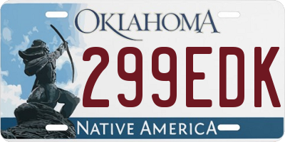 OK license plate 299EDK