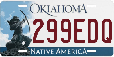 OK license plate 299EDQ