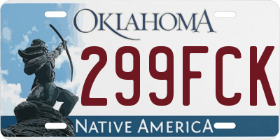OK license plate 299FCK