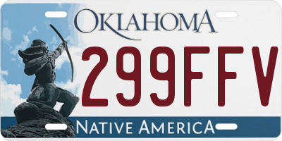 OK license plate 299FFV