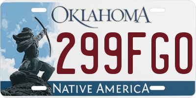 OK license plate 299FGO