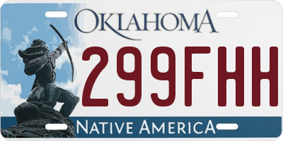OK license plate 299FHH