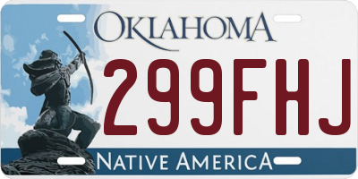 OK license plate 299FHJ