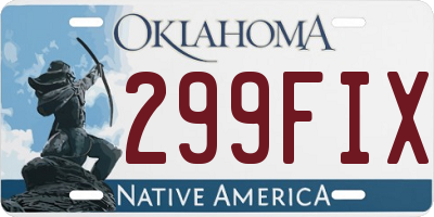 OK license plate 299FIX