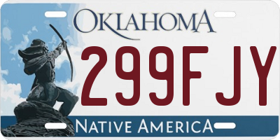 OK license plate 299FJY