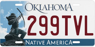 OK license plate 299TVL