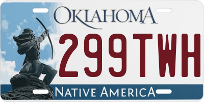 OK license plate 299TWH