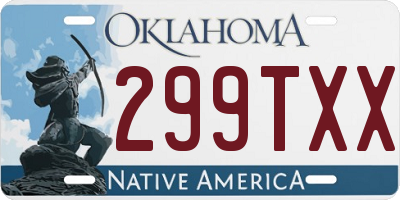 OK license plate 299TXX