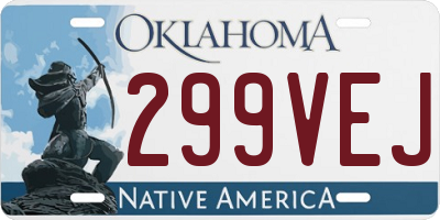 OK license plate 299VEJ