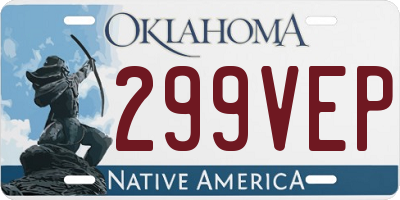 OK license plate 299VEP