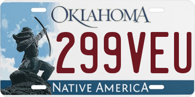 OK license plate 299VEU