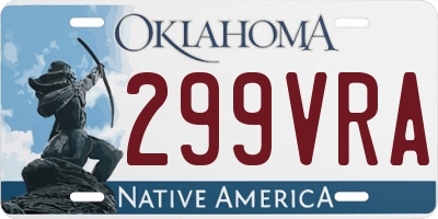 OK license plate 299VRA