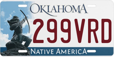 OK license plate 299VRD