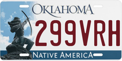 OK license plate 299VRH