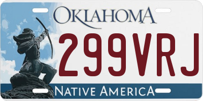 OK license plate 299VRJ